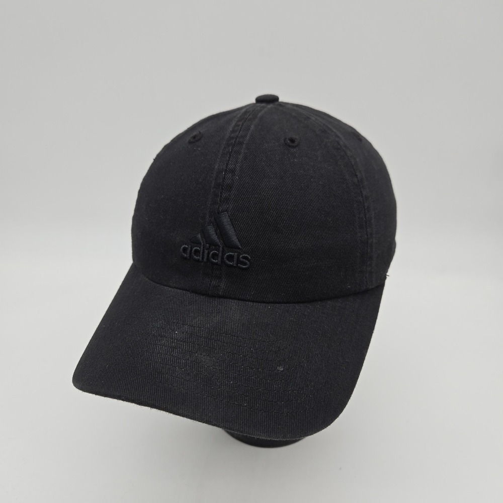 Adidas Strapback Hat Baseball‎ Cap Black Embroidered Logo Cotton OSFA